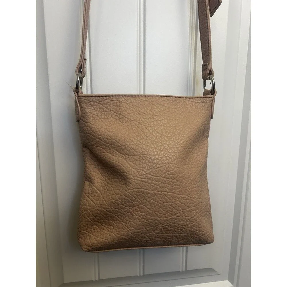Nine West Blush Pink Crossbody Bag Pebbled Faux Leather Adjustable Strap UEC Bag